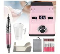Customize What You Need Professional Electric Nail File Drill - 35000 RPM Manicure Tool with Bits Set, Pedal, Cup & Holder for Acrylic & Gel Nails(Pink)