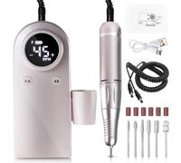Customize What You Need Professional Portable Nail Drill Machine - 45000RPM USB Rechargeable Nail Polishing Grinder with LCD Display and Manicure Set(C)