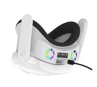 Customize what you need RGB Cooling Fan for Meta Quest 3 VR Headset - Soft Breathable Face Cover Cushion Pad with Foam Facial Interface and Light-Proof Nose Pad Replacement(White)