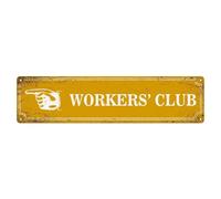 Customize Your Own Road Sign With Right Arrow, Easy Mounting, Weather Fade Resistant, Workers' Club Metal Signs, Kitchen Living Room Decorations She Shed Wall Art, 10x40cm, More Sizes by Choosing