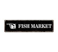 Customize Your Own Street Signs With Right Arrow, Indoor Outdoor Use, Waterproof, Fish Market Aluminum Sign, Door Garden Decorations She Shed Wall Art, 10x40cm, More Sizes by Choosing