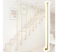 Customized 40-240cm Tall Banister Columns for Indoor Staircase - Modern Iron Round Tube Guardrail Poles Decorative Post for Villa Loft Steps Side Mount Design (H 235cm)