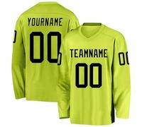 Customized Adult/Kids Personalized Number Name Logo Team Ice Hockey Jersey,Custom Ice Hockey Practice Shirts for Mens Boys Yellow