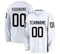 Customized Adult/Kids Personalized Number Name Logo Team Ice Hockey Jersey,Custom Ice Hockey Practice Shirts for Mens Boys White