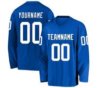 Customized Adult/Kids Personalized Number Name Logo Team Ice Hockey Jersey,Custom Ice Hockey Practice Shirts for Mens Boys Royal Blue
