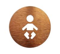 Customized All Gender Restroom Signs - Toilet Door Sign Bathroom Plaques WC Composite Aluminum Board Gold Silver(Baby,14x14cm)