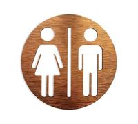 Customized All Gender Restroom Signs - Toilet Door Sign Bathroom Plaques WC Composite Aluminum Board Gold Silver(Gold,10x10cm)