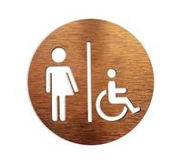 Customized All Gender Restroom Signs - Toilet Door Sign Bathroom Plaques WC Composite Aluminum Board Gold Silver(Gold 1,10x10cm)
