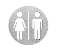 Customized All Gender Restroom Signs - Toilet Door Sign Bathroom Plaques WC Composite Aluminum Board Gold Silver(Silver,14x14cm)