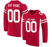 Customized American Football Jerseys, Personalized Printed Ice Hockey Shirts Rugby Uniforms Goalie Training Uniform with Team Name Number for Men Women Boys Girls