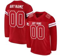 Customized American Football Jerseys, Personalized Printed Ice Hockey Shirts Rugby Uniforms Goalie Training Uniform with Team Name Number for Men Women Boys Girls