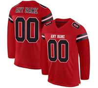 Customized American Football Jerseys, Personalized Printed Ice Hockey Shirts Rugby Uniforms Goalie Training Uniform with Team Name Number for Men Women Boys Girls