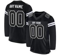 Customized American Football Jerseys, Personalized Printed Ice Hockey Shirts Rugby Uniforms Goalie Training Uniform with Team Name Number for Men Women Boys Girls