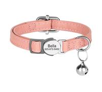 Customized Anti-lost Safety Breakaway Adjustable PU Leather Cat Collar For Poodle Shiba Inu Pug Yorkshire Terrier Chihuahua,A,20-30 Cm