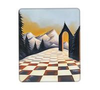 Customized Black and white grid village Mouse Pad - Unique Design for Gaming & Office, Full-Color Print, Non-Slip Rubber Base, Perfect for Laptop & Computer Desks