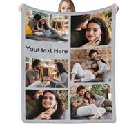 Customized Blankets with Photos Personalized Picture Collage Blanket Soft Using My Own Photos Custom Gifts for Fathers Day, Dad, Mom, Family, Friends, Couples, Dogs (B,60 X 80 Inch(150cm X 200cm ))