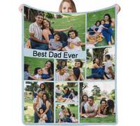 Customized Blankets with Photos Personalized Picture Collage Blanket Soft Using My Own Photos Custom Gifts for Fathers Day, Dad, Mom, Family, Friends, Couples, Dogs (A,40 X 50 Inch(100cm X 130cm ))