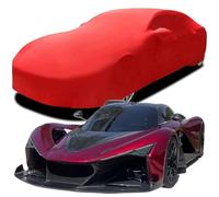Customized Car Cover for Zenvo Hypercars, Indoor Car Cover Velvet Stretch Dustproof Protection Full Car Cover, with Storage Bag,Red