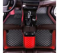 Customized Car Floor Mats Compatible with BMW 1,2,3,4,5,6,7,8 Series,i3,i4,i8,iX,iX3,X1,X2,X3,X4,X5,X6,X7,Z4 2002-2024 All Weather Leather Non-Slip Car Mats (Black + red Rice)