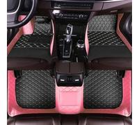 Customized Car Floor Mats Compatible with BMW 1,2,3,4,5,6,7,8 Series,i3,i4,i8,iX,iX3,X1,X2,X3,X4,X5,X6,X7,Z4 2002-2024 All Weather Leather Non-Slip Car Mats (Black Rice + Pink)