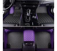 Customized Car Floor Mats Compatible with Hyundai Elantra,Tucson, Veloster, Sonata, Accent,Equus,Palisade,Tiburon,Tucson etc Non-Slip Leather Car Floor Liners (Black + Purple)