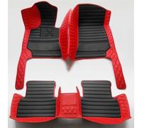 Customized Car Floor Mats Compatible with Hyundai Elantra,Tucson, Veloster, Sonata, Accent,Equus,Palisade,Tiburon,Tucson etc Non-Slip Leather Car Floor Liners (All Black with Red)