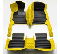 Customized Car Floor Mats Compatible with Hyundai Elantra,Tucson, Veloster, Sonata, Accent,Equus,Palisade,Tiburon,Tucson etc Non-Slip Leather Car Floor Liners (All Black with Yellow)