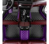 Customized Car Floor Mats Compatible with Hyundai Elantra,Tucson, Veloster, Sonata, Accent,Equus,Palisade,Tiburon,Tucson etc Non-Slip Leather Car Floor Liners (Black Rice + Purple)