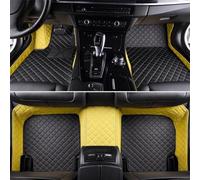 Customized Car Floor Mats Compatible with Hyundai Elantra,Tucson, Veloster, Sonata, Accent,Equus,Palisade,Tiburon,Tucson etc Non-Slip Leather Car Floor Liners (Black + Yellow)
