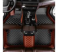 Customized Car Floor Mats Compatible with Hyundai Elantra,Tucson, Veloster, Sonata, Accent,Equus,Palisade,Tiburon,Tucson etc Non-Slip Leather Car Floor Liners (Black Rice + Brown)