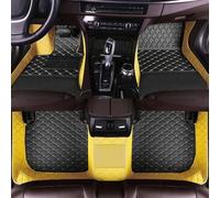Customized Car Floor Mats Compatible with Hyundai Elantra,Tucson, Veloster, Sonata, Accent,Equus,Palisade,Tiburon,Tucson etc Non-Slip Leather Car Floor Liners (Black Rice + Yellow)