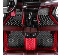 Customized Car Floor Mats Compatible with Hyundai Elantra,Tucson, Veloster, Sonata, Accent,Equus,Palisade,Tiburon,Tucson etc Non-Slip Leather Car Floor Liners (Black Rice + red Rice)