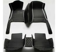 Customized Car Floor Mats Compatible with Hyundai Elantra,Tucson, Veloster, Sonata, Accent,Equus,Palisade,Tiburon,Tucson etc Non-Slip Leather Car Floor Liners (All Black with White bar)