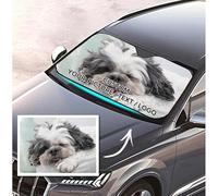 Customized Car Windshield Sun Visor, Personalized Photo Text Double-Layer Aluminum Foil Sun Protection and Insulation Curtain, Foldable Sun Visor Universal for All Models