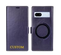Customized Case for Google 9A Pro XL 8A 7A 6A 9 8 7 6 Personalized Name Text , Wallet Leather Camera Protection, Shockproof Magnetic Suppor Stand Cover with RFID Blocking Add Initials Gift for Women