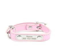 Customized Cat Dog Anti-Lost PU Leather Collar With ID Name Phone Number Tag For Shiba Inu Bulldog Beagle Poodle,A,M