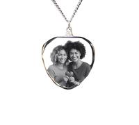 Customized Crystal Photo Pendant Necklace For Women, Personalized Engraved Jewelry Gift With Picture, Memorial Keepsake For Birthday, Anniversary, Valentine's Day, Wedding, Christmas (C)