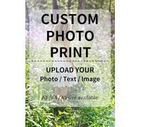 Customized Custom Photo Print A3 A4 A5 Personalised Picture Image Poster Prints, Create Your Own Home Wall Decor Art for Birthday Baby Family Wedding Pets Dogs Cats