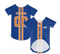 Customized Dog Button-Down Sports Shirt Solid Color Personalized Name Number Skin-Friendly Comfortable Apparel for Puppies Kittens Holiday Party Costumes with a Four-Button Collar.