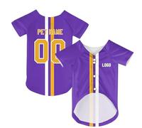 Customized Dog Button-Down Sports Shirt Solid Color Personalized Name Number Skin-Friendly Comfortable Apparel for Puppies Kittens Holiday Party Costumes with a Four-Button Collar.