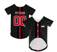 Customized Dog Button-Down Sports Shirt Solid Color Personalized Name Number Skin-Friendly Comfortable Apparel for Puppies Kittens Holiday Party Costumes with a Four-Button Collar.