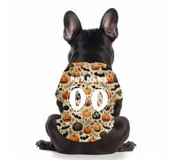 Customized Dog Shirt with Name Number Cute Ghost Bone Print Shirt Small Large Halloween Dog Vest Puppy Fall Gift 2-30 kg
