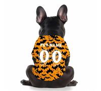 Customized Dog Shirt with Name Number Cute Ghost Bone Print Shirt Small Large Halloween Dog Vest Puppy Fall Gift 2-30 kg