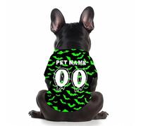 Customized Dog Shirt with Name Number Cute Ghost Bone Print Shirt Small Large Halloween Dog Vest Puppy Fall Gift 2-30 kg