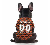 Customized Dog Shirt with Name Number Cute Ghost Bone Print Shirt Small Large Halloween Dog Vest Puppy Fall Gift 2-30 kg