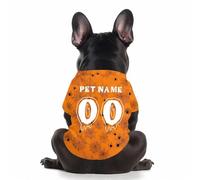Customized Dog Shirt with Name Number Cute Ghost Bone Print Shirt Small Large Halloween Dog Vest Puppy Fall Gift 2-30 kg