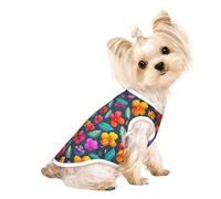 Customized Dog Sweaters For Small & Medium Dogs - Unique Designs, Soft Polyester Fleece, Perfect For Surgery Recovery & Daily Wear Floral Pattern Art L