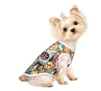 Customized Dog Sweaters For Small & Medium Dogs - Unique Designs, Soft Polyester Fleece, Perfect For Surgery Recovery & Daily Wear Floral Skull Art L