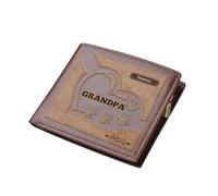 Customized Double-Sided Printed Leather Wallet with Family's Name and Handprints Personalized Grandpa Gifts Double-Sided Printed Wallets Custom Leather Purses Gift to Man Daddy Grandpa
