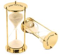 Customized Elegant Brass Hourglass Timer - Vintage Sand Timer for Home Décor, Office Desk, and Gift - Classic 5-Minute Sand Clock with Durable Glass and Gold Finish
